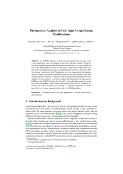 Phylogenetic Analysis of Cell Types Using Histone - LCBB