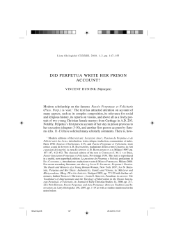DID PERPETUA WRITE HER PRISON ACCOUNT?