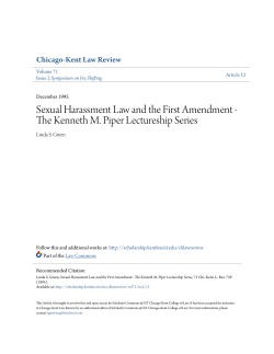 Sexual Harassment Law and the First Amendment