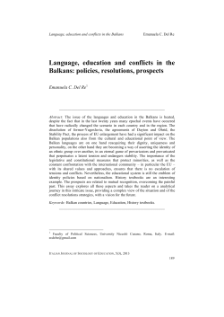 Language, education and conflicts in the Balkans