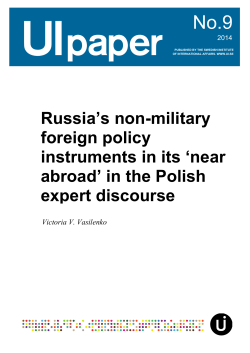 Russia`s non-military foreign policy instruments in its `near abroad` in