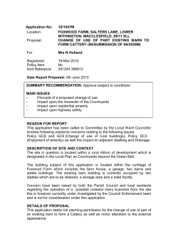 FOXWOOD FARM, SALTERS LANE, LOWER WITHINGTON