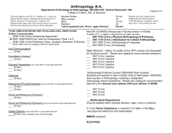 Anthropology, BA