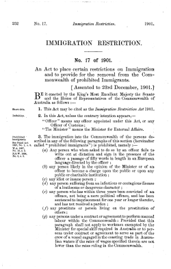 immigration restriction.