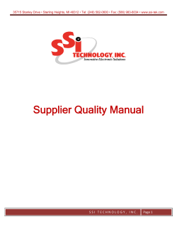 Supplier Quality Manual