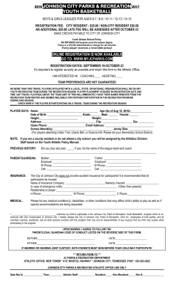 2016 Youth Basketball Registration Form