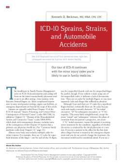 ICD-10 Sprains, Strains, and Automobile Accidents