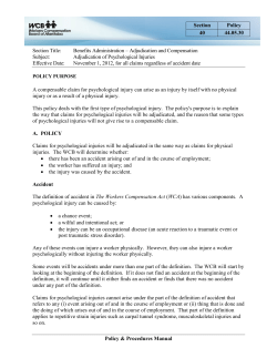 44.05.30 Adj of Psychological Injuries and Guidelines January 1