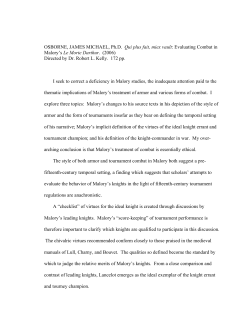 evaluating combat in Malory`s Le Morte d`Arthur