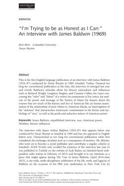 An Interview with James Baldwin - James Baldwin Review