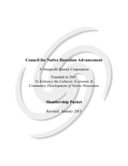 Council for Native Hawaiian Advancement Membership Packet
