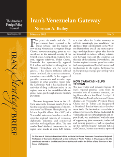 Iran`s Venezuelan Gateway - American Foreign Policy Council