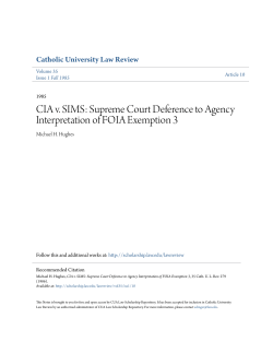 CIA v. SIMS - CUA Law Scholarship Repository
