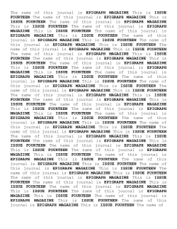 Issue Fourteen - Epigraph Magazine