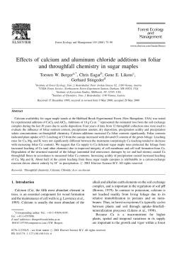 Effects of calcium and aluminum chloride additions on foliar and