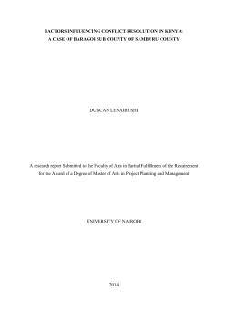 FACTORS INFLUENCING CONFLICT RESOLUTION IN KENYA: A