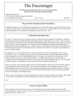 May 2016 - St. Barnabas, Warwick