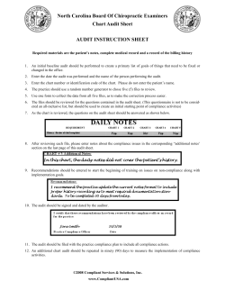 NC Chart Audit Sheet(4). - North Carolina Board of Chiropractic