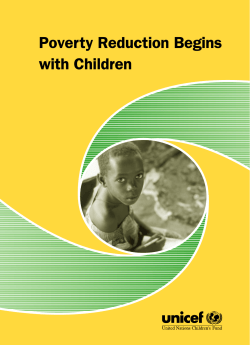 Poverty reduction begins with children.