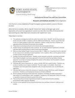 Institutional Animal Use and Care Committee