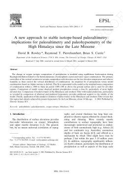 A new approach to stable isotope-based paleoaltimetry: implications
