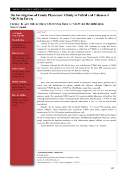 The Investigation of Family Physicians` Affinity to VdGM and