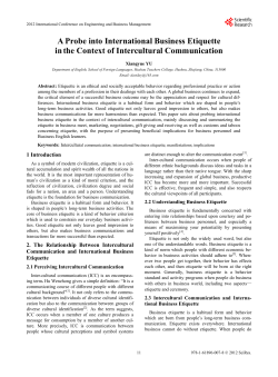 A Probe into International Business Etiquette in the Context of