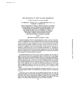 THE INFLUENCE OF DIET ON IRON ABSORPTION