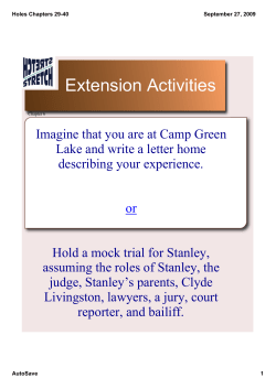 Holes Chapters 29-40 - Tri