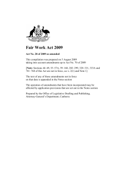Fair Work Act 2009 - Federal Register of Legislation