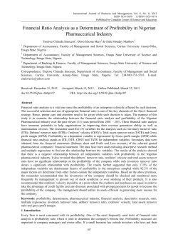 Financial Ratio Analysis as a Determinant of Profitability in Nigerian