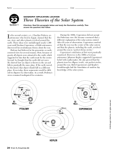 Three Theories of the Solar System