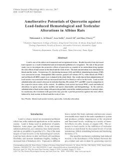 Ameliorative Potentials of Quercetin against Lead