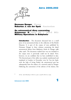An Astronomical Diary Concerning Artaxerxes II