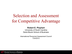 Selection and Assessment for Competitive Advantage