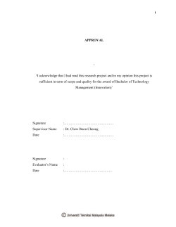 i APPROVAL - Universiti Teknikal Malaysia Melaka Repository