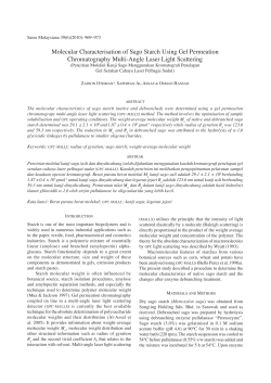 Molecular Characterisation of Sago Starch Using Gel Permeation