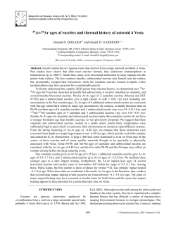 39Ar-40Ar ages of eucrites and thermal history of asteroid 4 Vesta