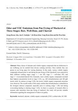 Odor and VOC Emissions from Pan Frying of Mackerel at Three