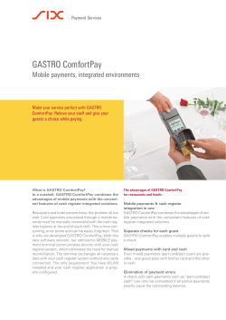 Flyer GASTRO ComfortPay Mobile payments, integrated environments