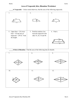 Area of Trapezoid, Kite, Rhombus Worksheet