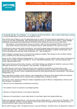 Cry of Dolores - Mexico Asserts Independence