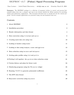 SIGPROC&ndash;v3.7 : (Pulsar) Signal Processing Programs