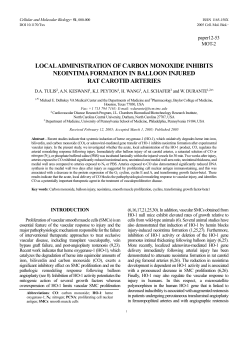 local administration of carbon monoxide inhibits neointima formation