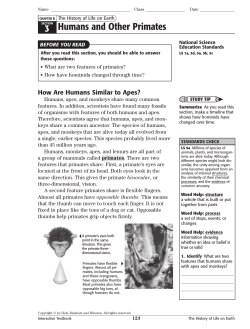 3 Humans and Other Primates