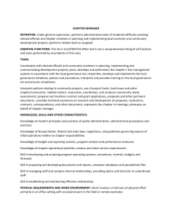 CHAPTER MANAGER DEFINITION: Under general