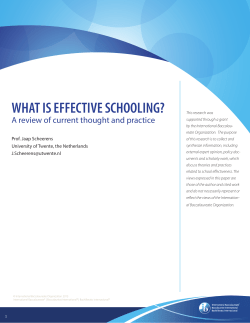 what is effective schooling? - International Baccalaureate