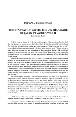 the starvation myth: the us blockade of japan in - E