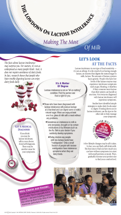 The Lowdown on Lactose Intolerance