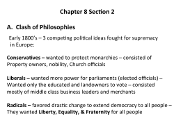 Chapter 8 Sec7on 2 A. Clash of Philosophies